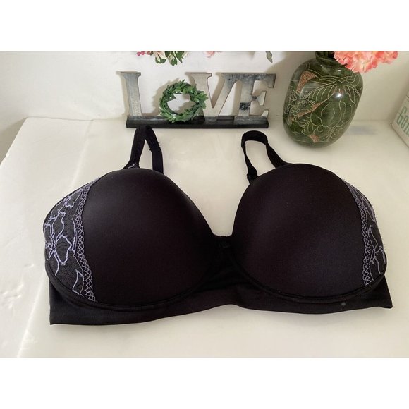 Bali‎ Womens 40DD Black Lace Wirefree Bra 6546 Smooth U Lace  Convertible NWOT - Picture 16 of 16